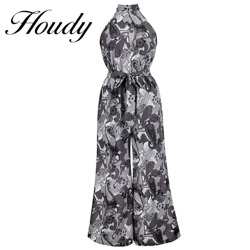 2022 Fashion Sexy Female Wide-Leg Tropical Dress Sleeveless Elegant Tie Long Dress Party Bridesmaid Robe Long Skirt Party Dress
