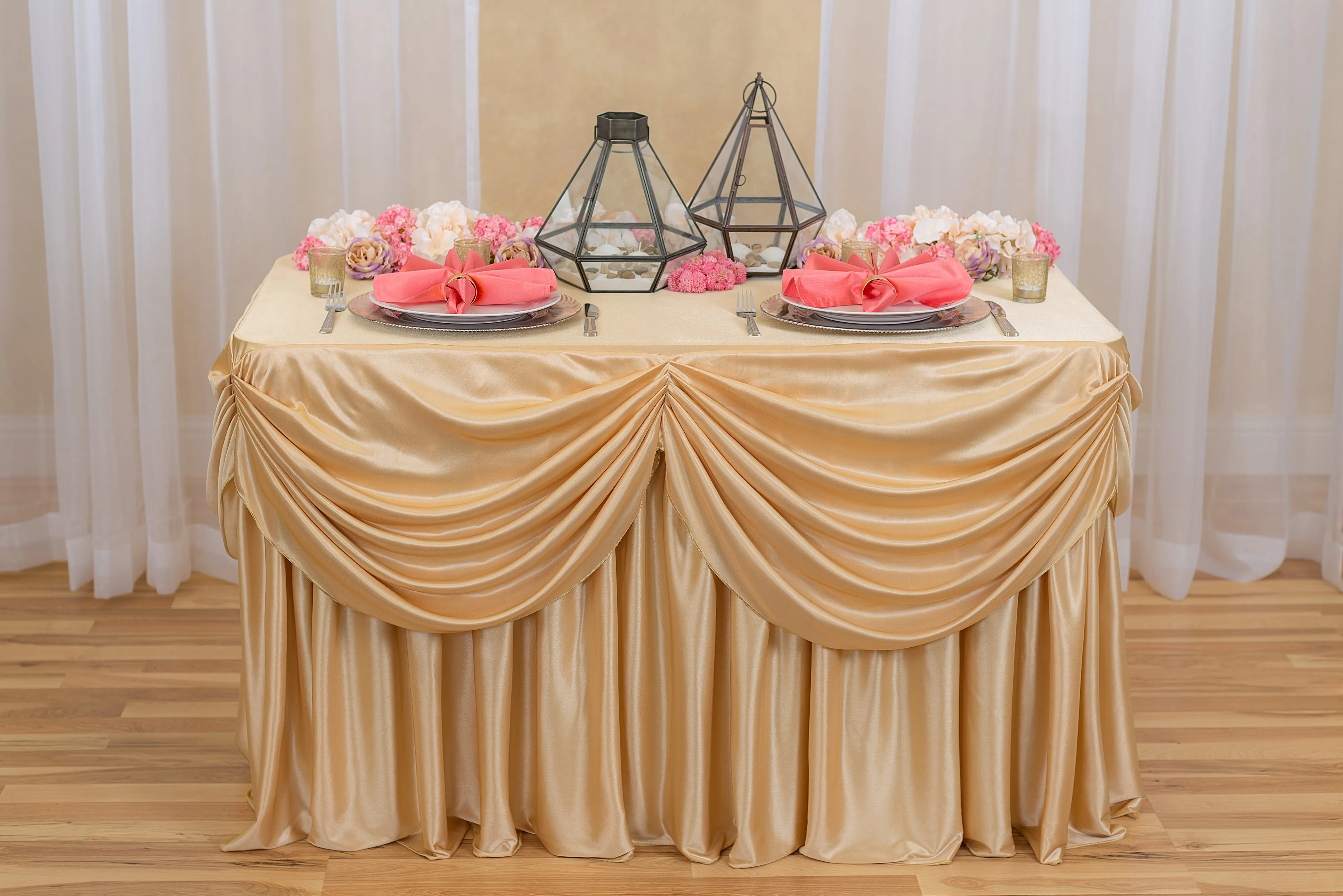 6 ft. Drape Chiffon All-In-1 Tablecloth/Pleated Skirt