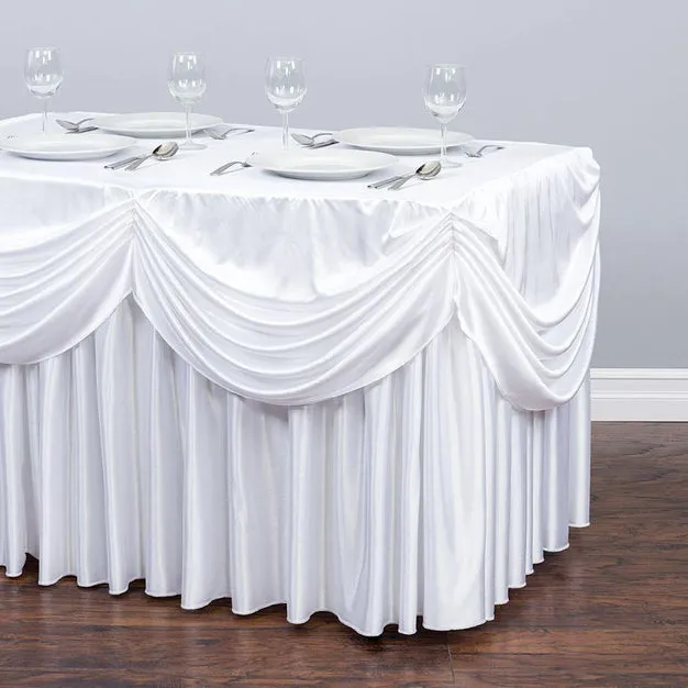 6 ft. Drape Chiffon All-In-1 Tablecloth/Pleated Skirt