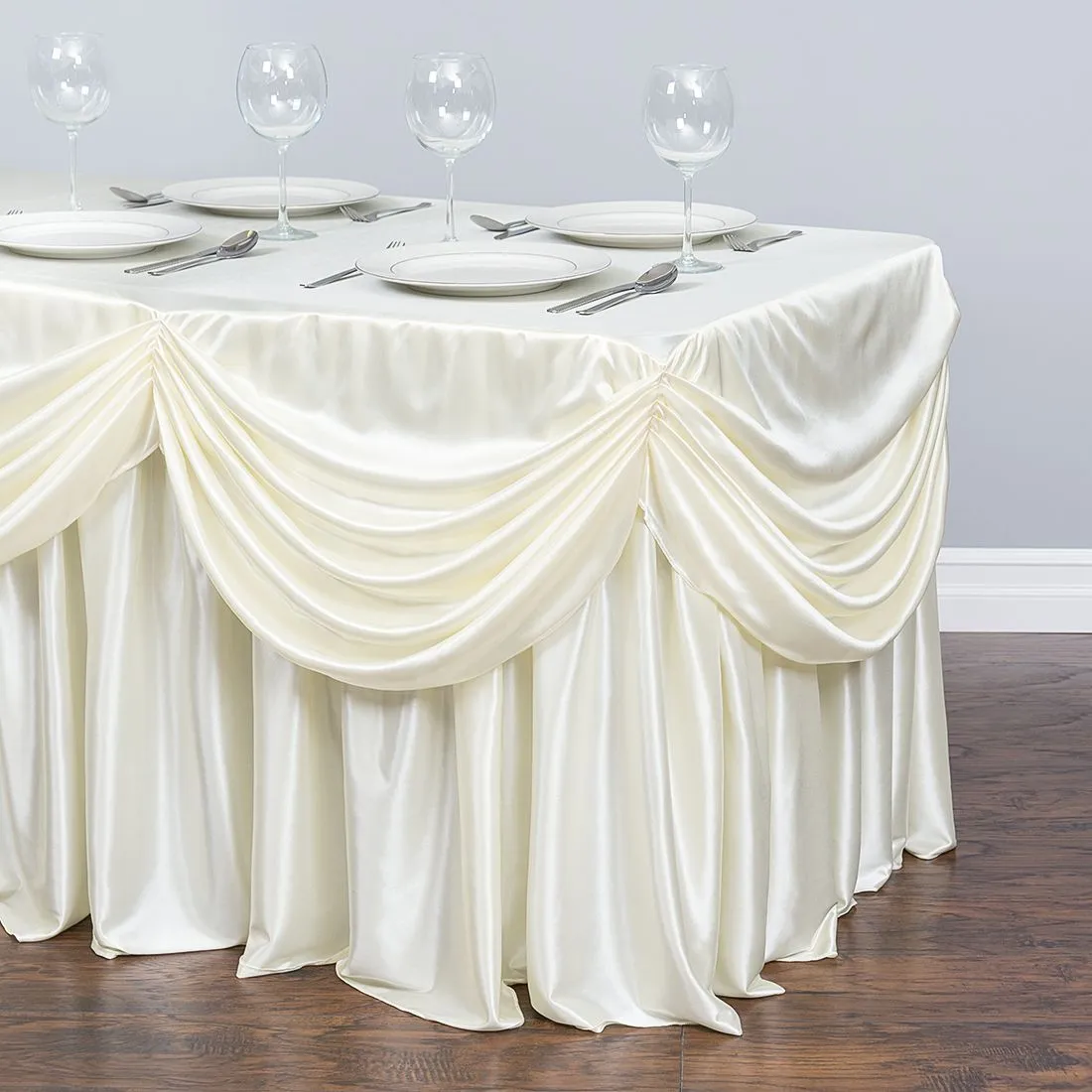 6 ft. Drape Chiffon All-In-1 Tablecloth/Pleated Skirt