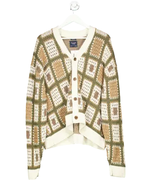 Abercrombie & Fitch Green Crochet Patterned Cardigan UK XL