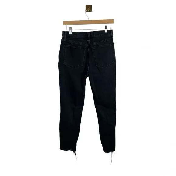 Abercrombie &amp; Fitch High Rise Distressed Mom Jeans in Black Size 28