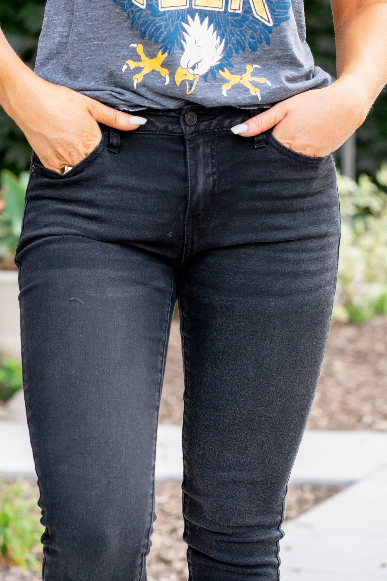 Addison Mid Rise Split Hem Ankle Skinny