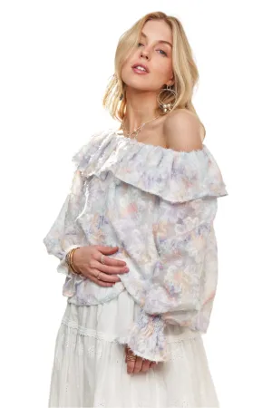 ADORA Ruffled Off Shoulder Floral Blouse