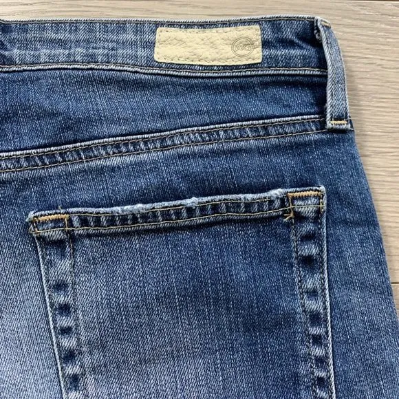 AG The Jodi High Rise Slim Flare Crop Distressed Jeans