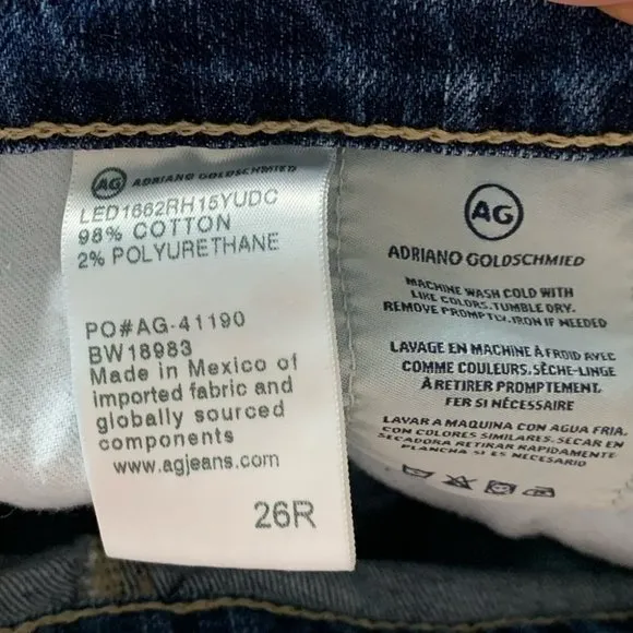 AG The Jodi High Rise Slim Flare Crop Distressed Jeans