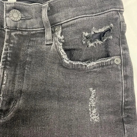 AGOLDE - Sophie High-Rise Distressed Skinny Crop Jeans in Temple Wash Size 28