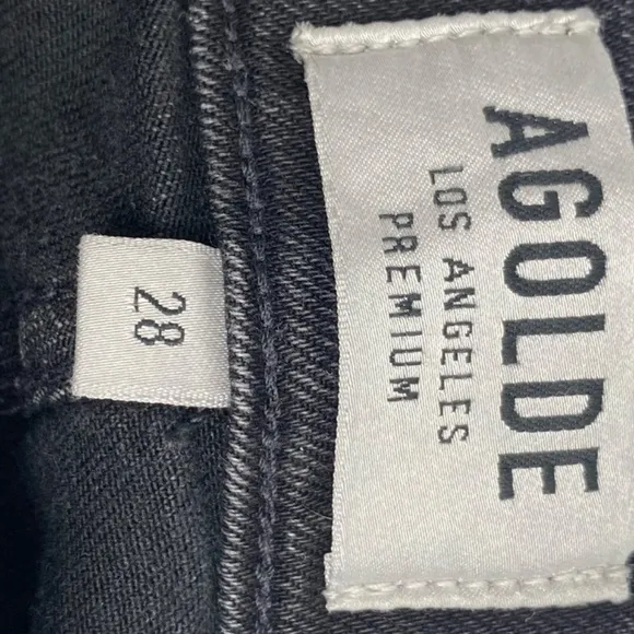 AGOLDE - Sophie High-Rise Distressed Skinny Crop Jeans in Temple Wash Size 28