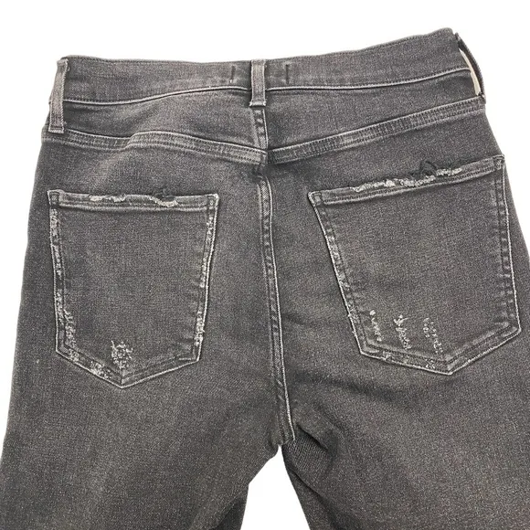 AGOLDE - Sophie High-Rise Distressed Skinny Crop Jeans in Temple Wash Size 28