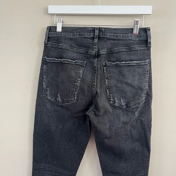 AGOLDE SOPHIE High Rise Skinny Crop Temple Jeans Distressed Size 30