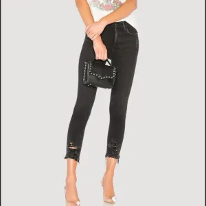 AGOLDE SOPHIE High Rise Skinny Crop Temple Jeans Distressed Size 30
