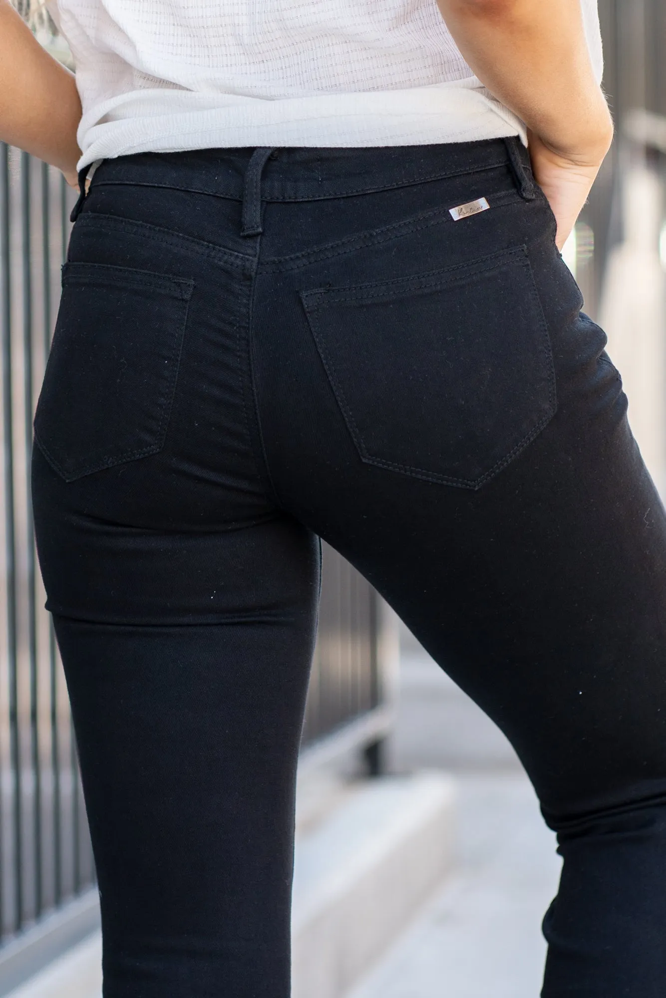 Allie Mid Rise Flare in Black