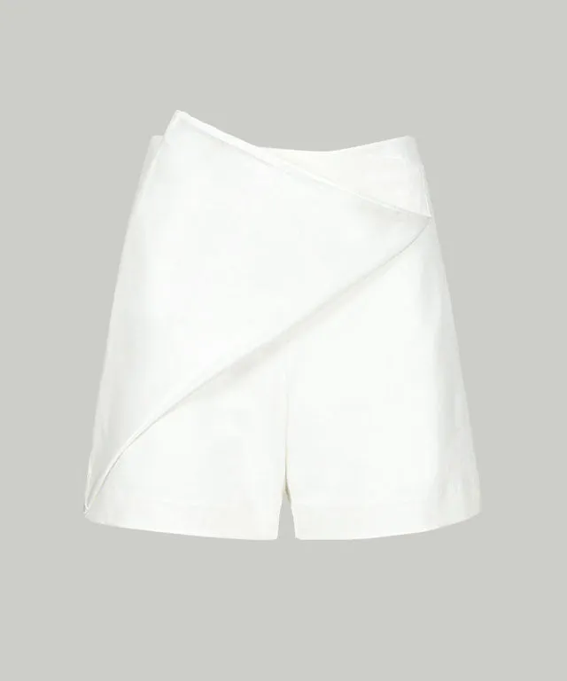 Anell Golf Cotton Wrap Skirt Pants - White
