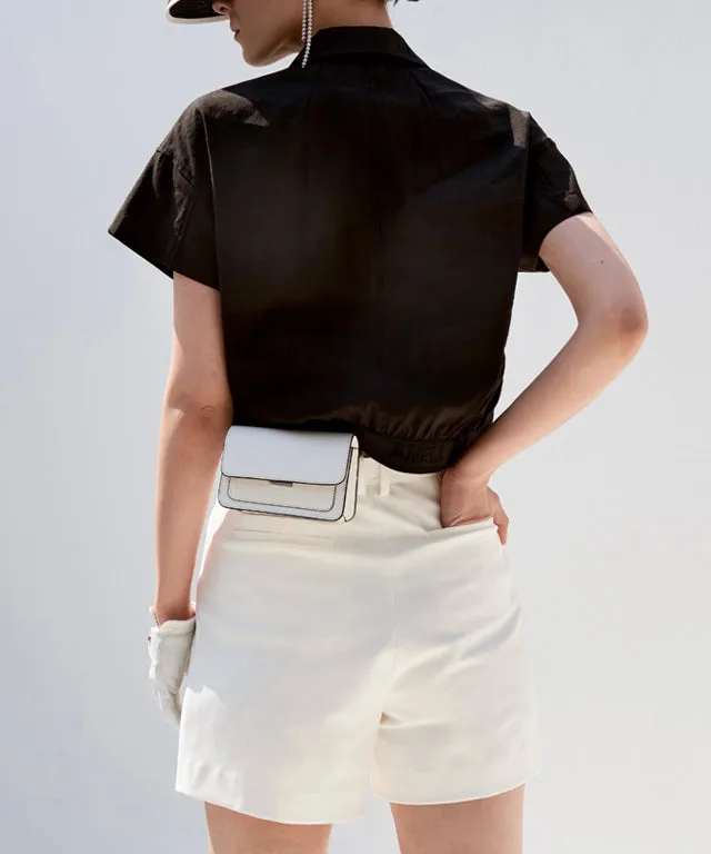 Anell Golf Cotton Wrap Skirt Pants - White
