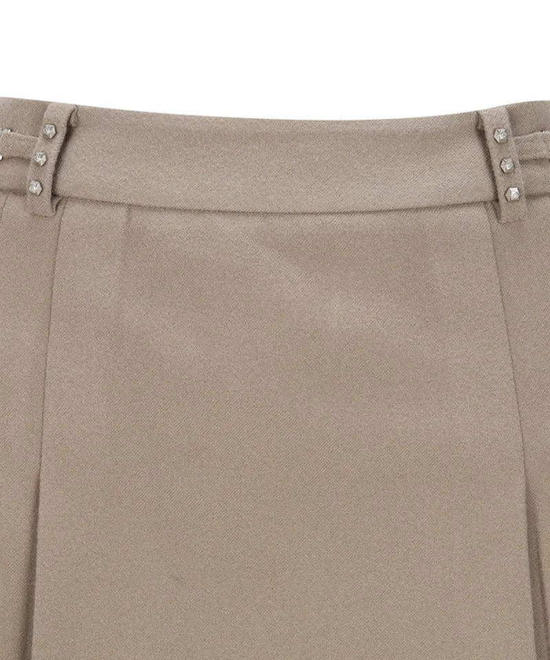 ANEW Golf Women's Asymmetery Pleats Skirt - Beige