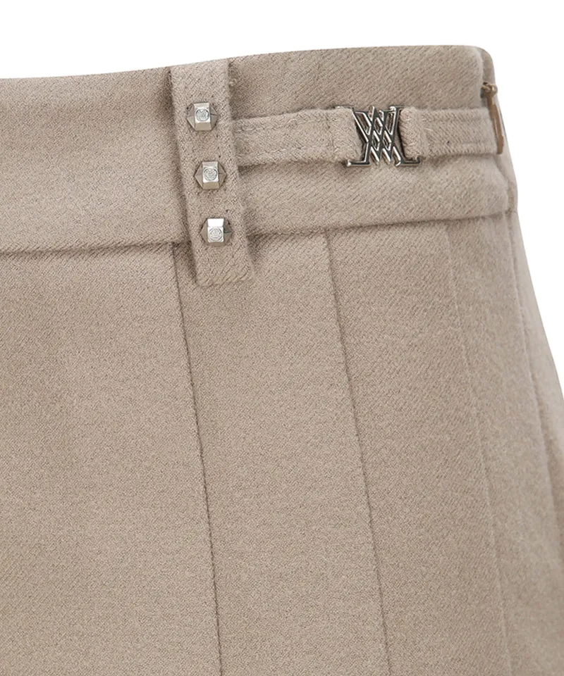 ANEW Golf Women's Asymmetery Pleats Skirt - Beige
