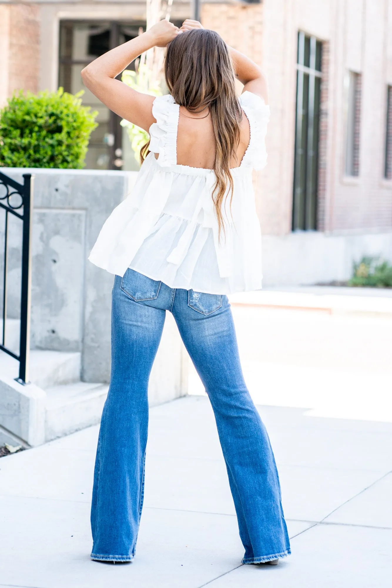 Ann Arbor High Rise Distressed Flare
