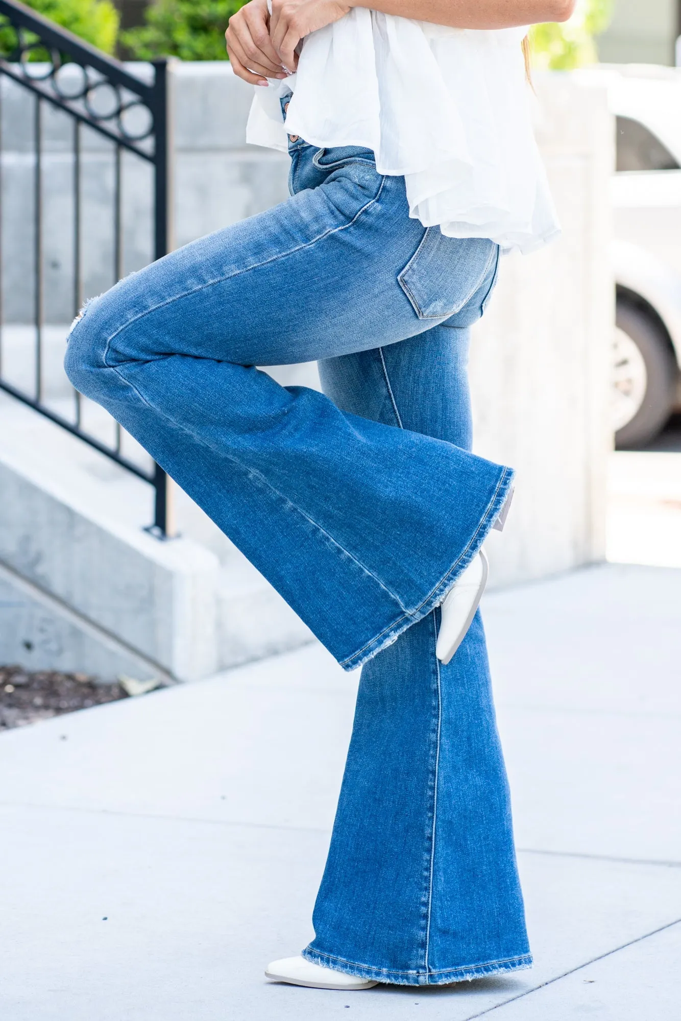 Ann Arbor High Rise Distressed Flare