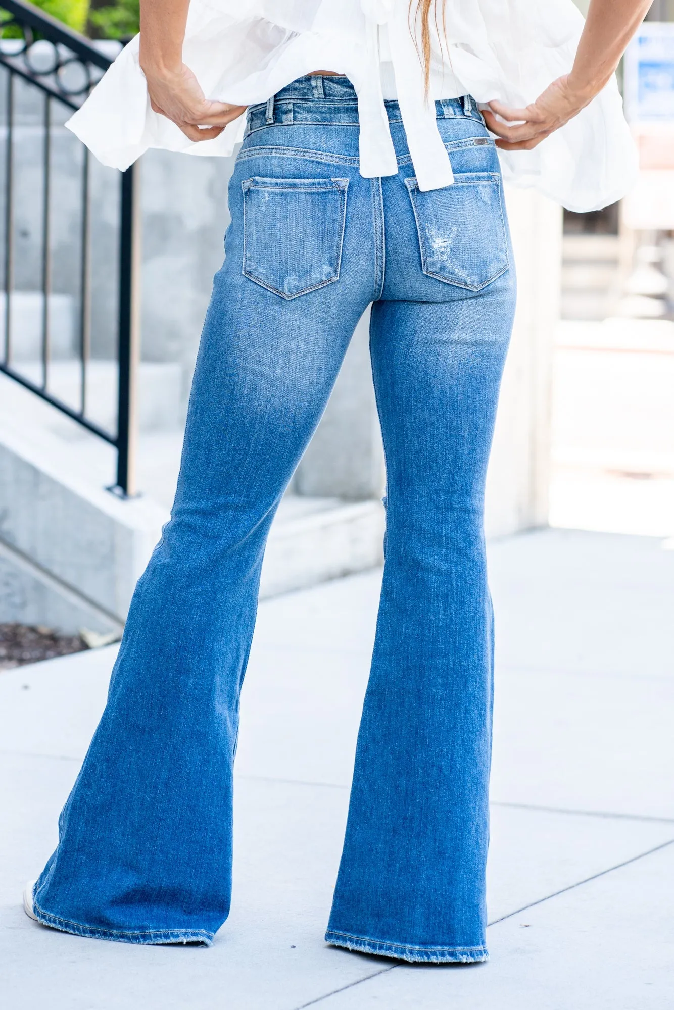 Ann Arbor High Rise Distressed Flare