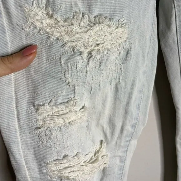 Anthropologie Pilcro‎ Mid Rise Slim Boyfriend Light Blue Distressed Jeans 25