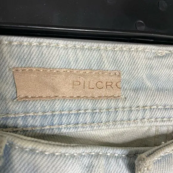 Anthropologie Pilcro‎ Mid Rise Slim Boyfriend Light Blue Distressed Jeans 25