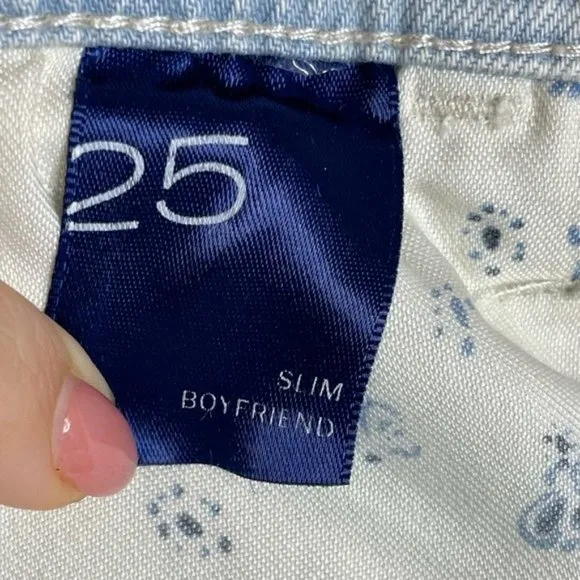 Anthropologie Pilcro‎ Mid Rise Slim Boyfriend Light Blue Distressed Jeans 25