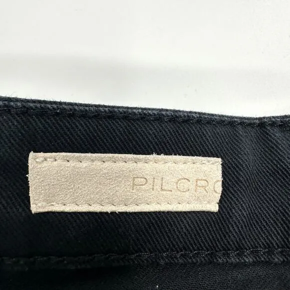 Anthropologie Pilcro The Icon Flare Jeans Studded in Black Brass Size 33 Tall