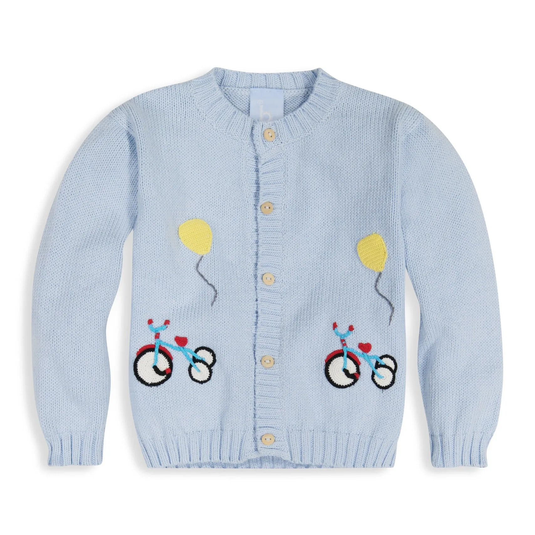Applique Bike Cardigan -- Blue
