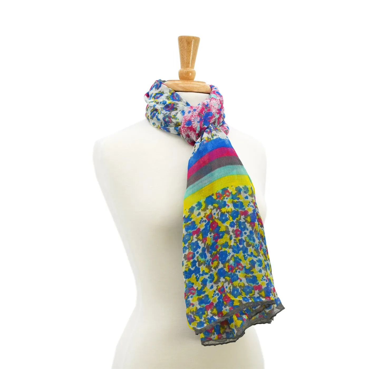 Aubrey Striped Floral Scarf