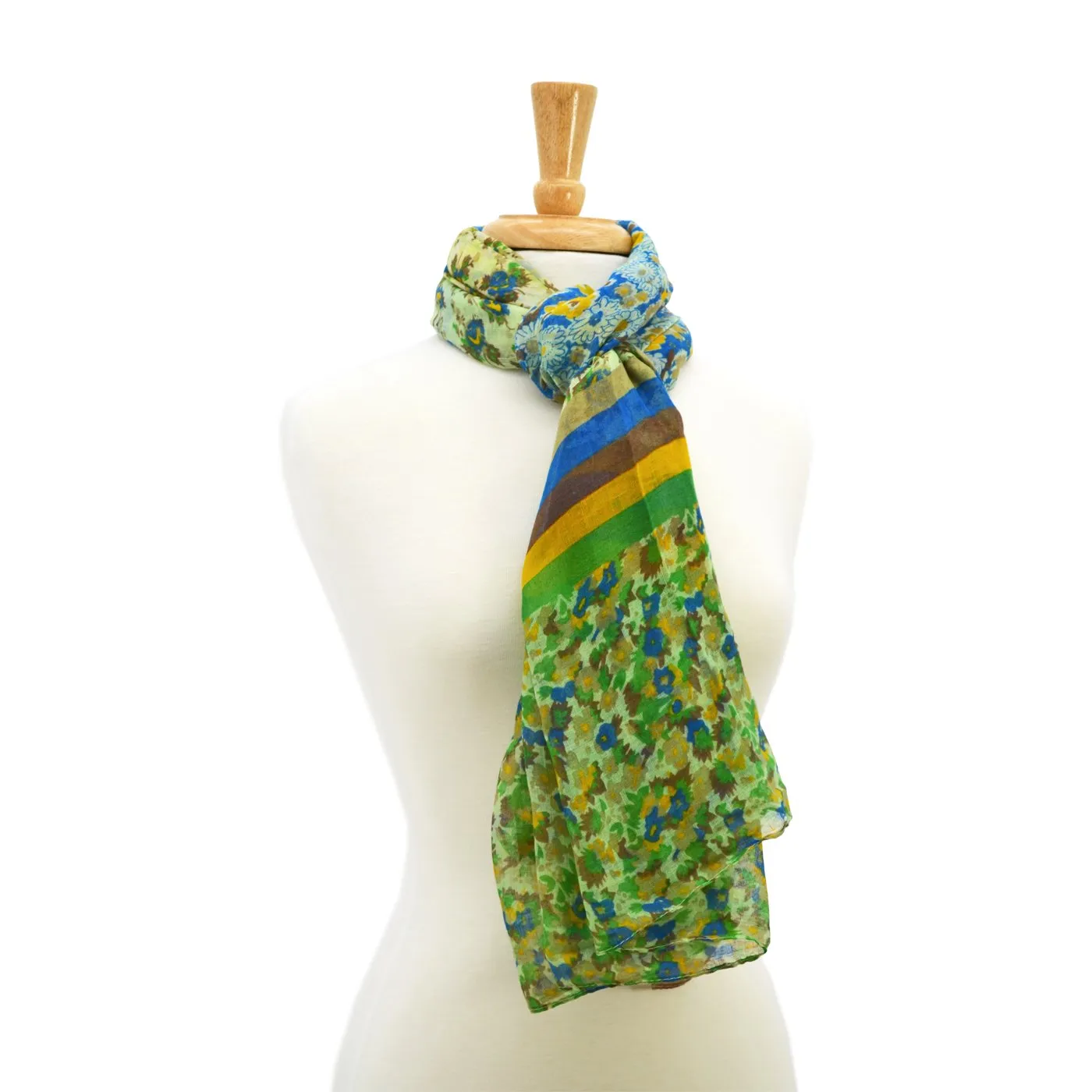 Aubrey Striped Floral Scarf
