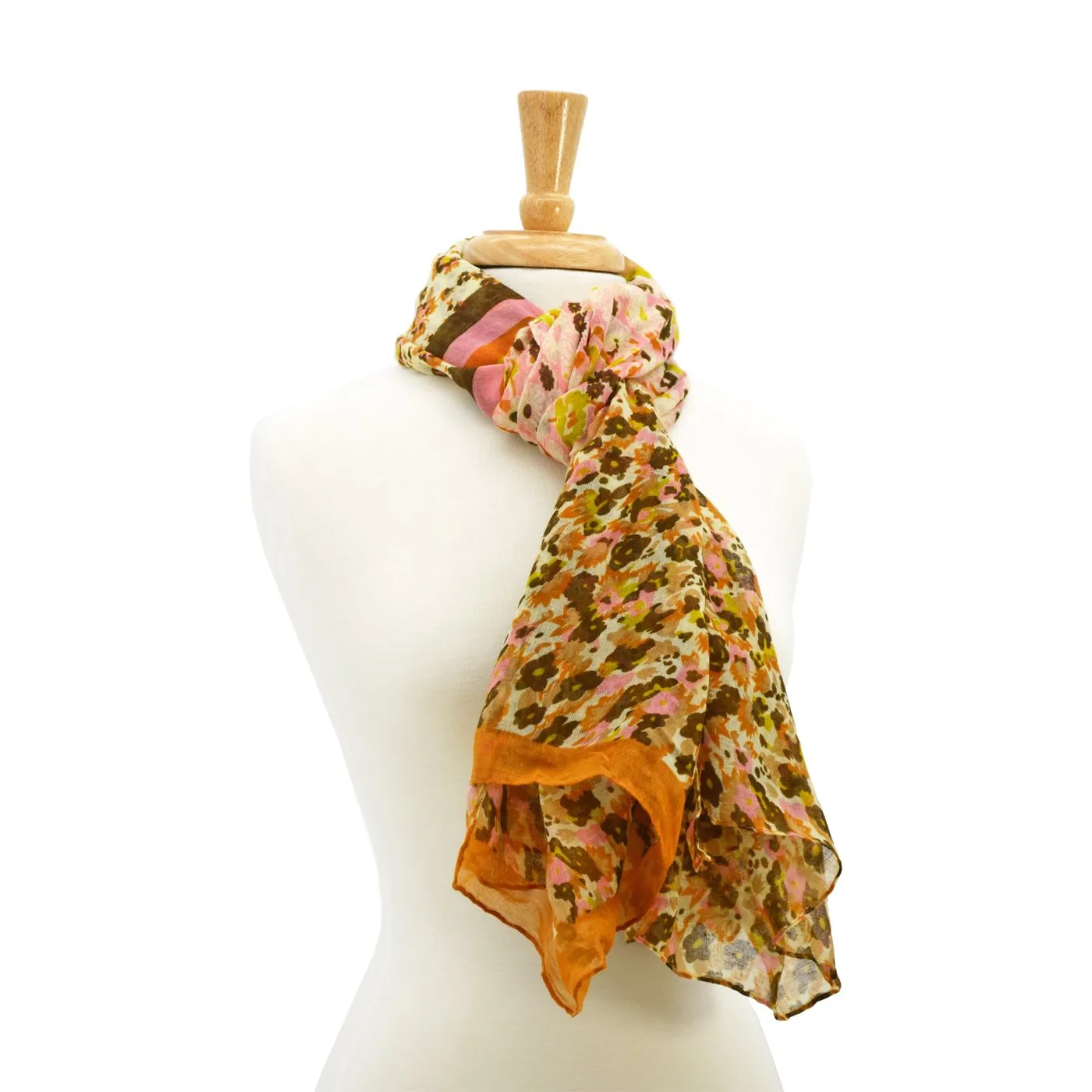 Aubrey Striped Floral Scarf