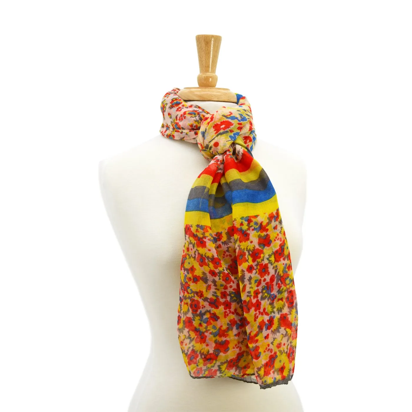 Aubrey Striped Floral Scarf