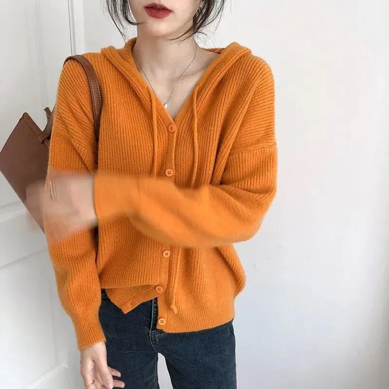 Autumn Winter Women Cardigan Warm Knitted Sweater Jacket Pocket Embroidery Fashion Knit Cardigans Coat Lady Loose Sweaters