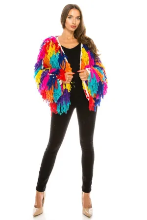 Ava Multi Color Fringe Cardigan