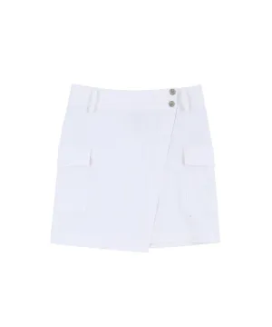 AVEN  Short Slit Cargo Skirt - White
