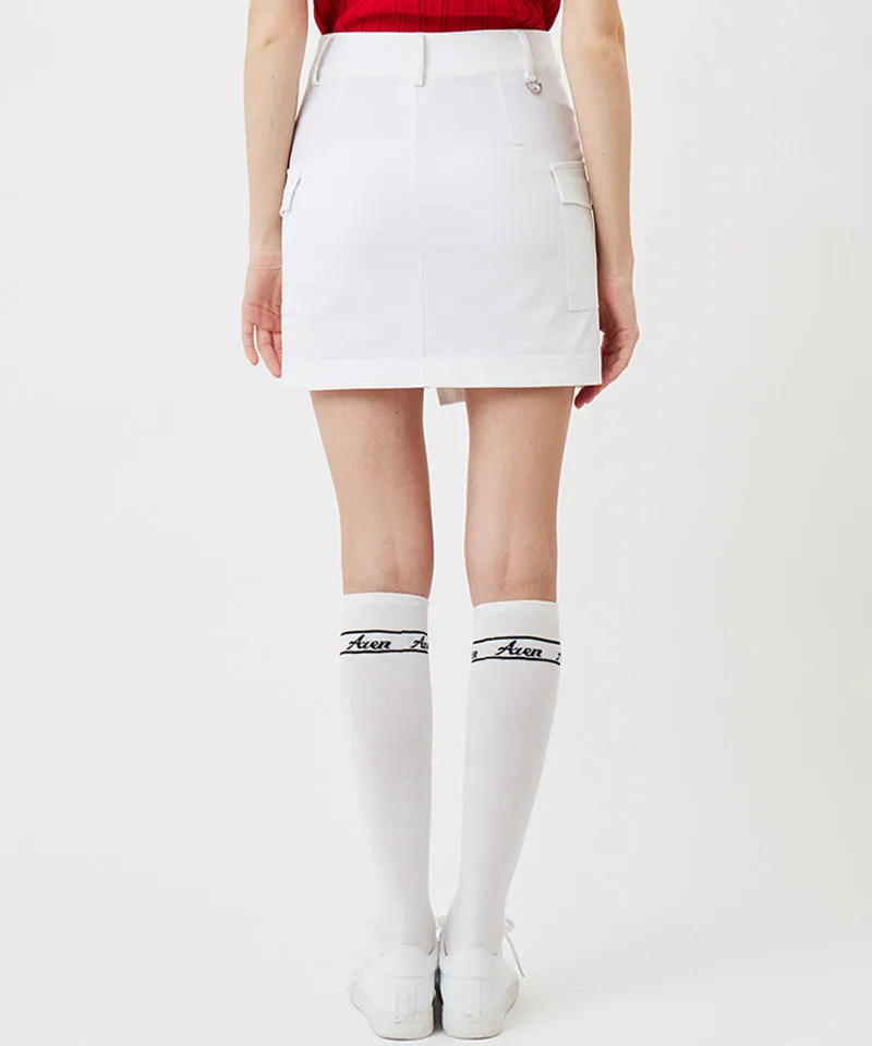 AVEN  Short Slit Cargo Skirt - White