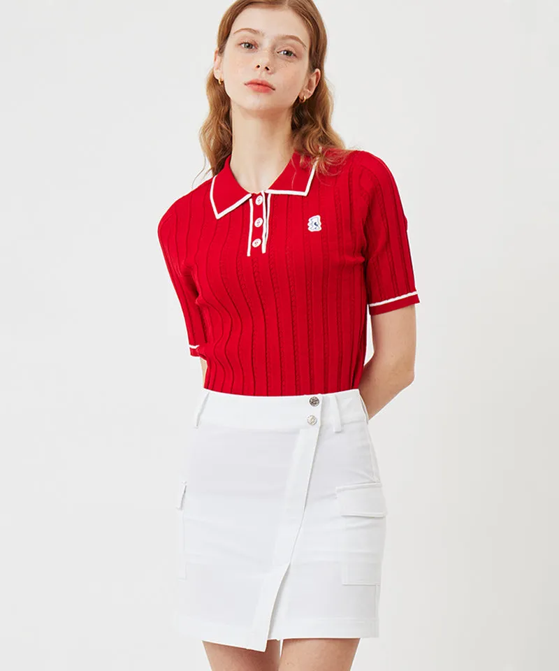 AVEN  Short Slit Cargo Skirt - White
