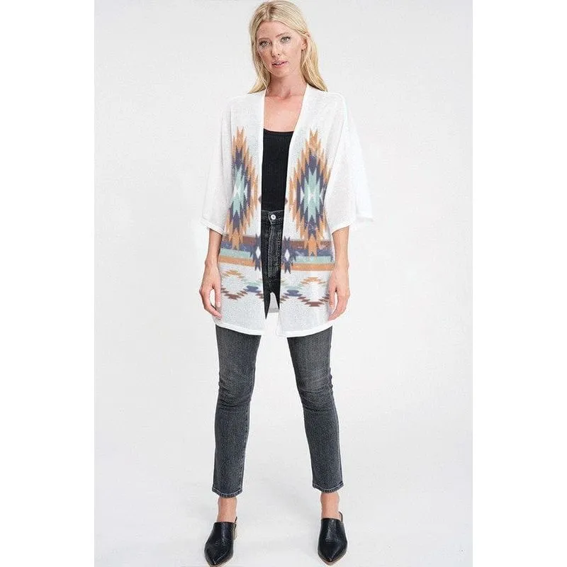 Aztec kimono cardigan