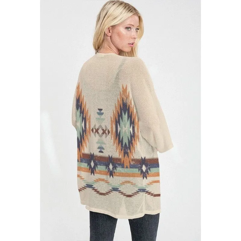 Aztec kimono cardigan