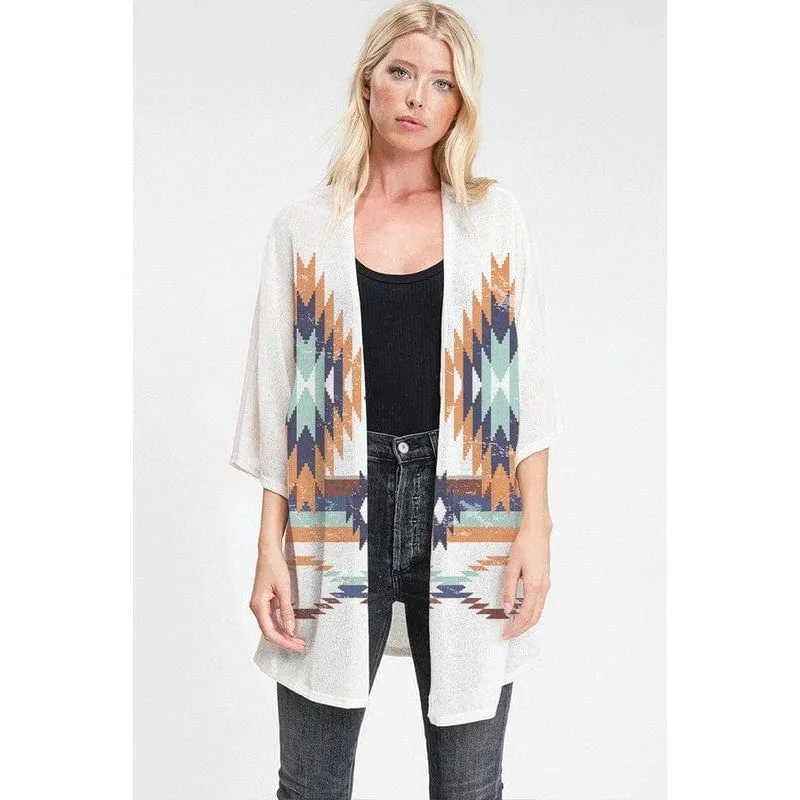 Aztec kimono cardigan