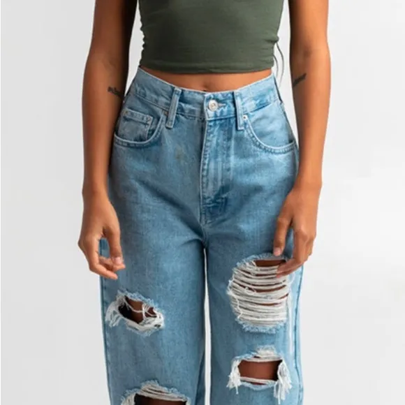 BDG Urban Outfitters Women’s High Waisted‎ Baggy Distressed Jeans Size 27