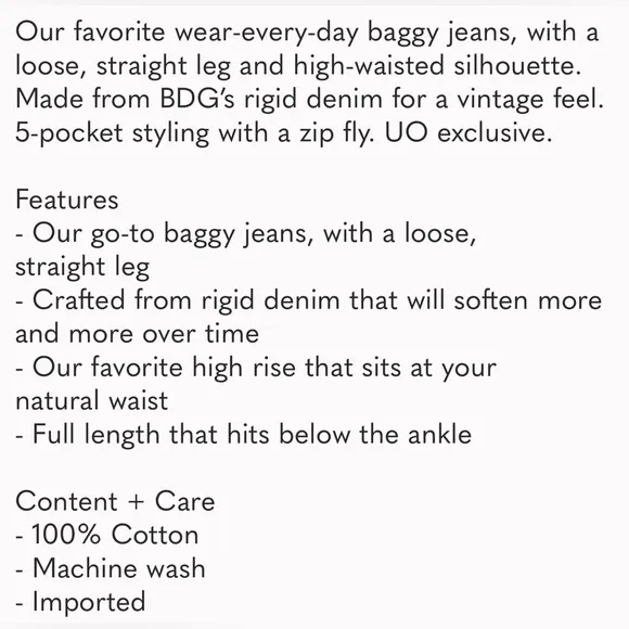 BDG Urban Outfitters Women’s High Waisted‎ Baggy Distressed Jeans Size 27