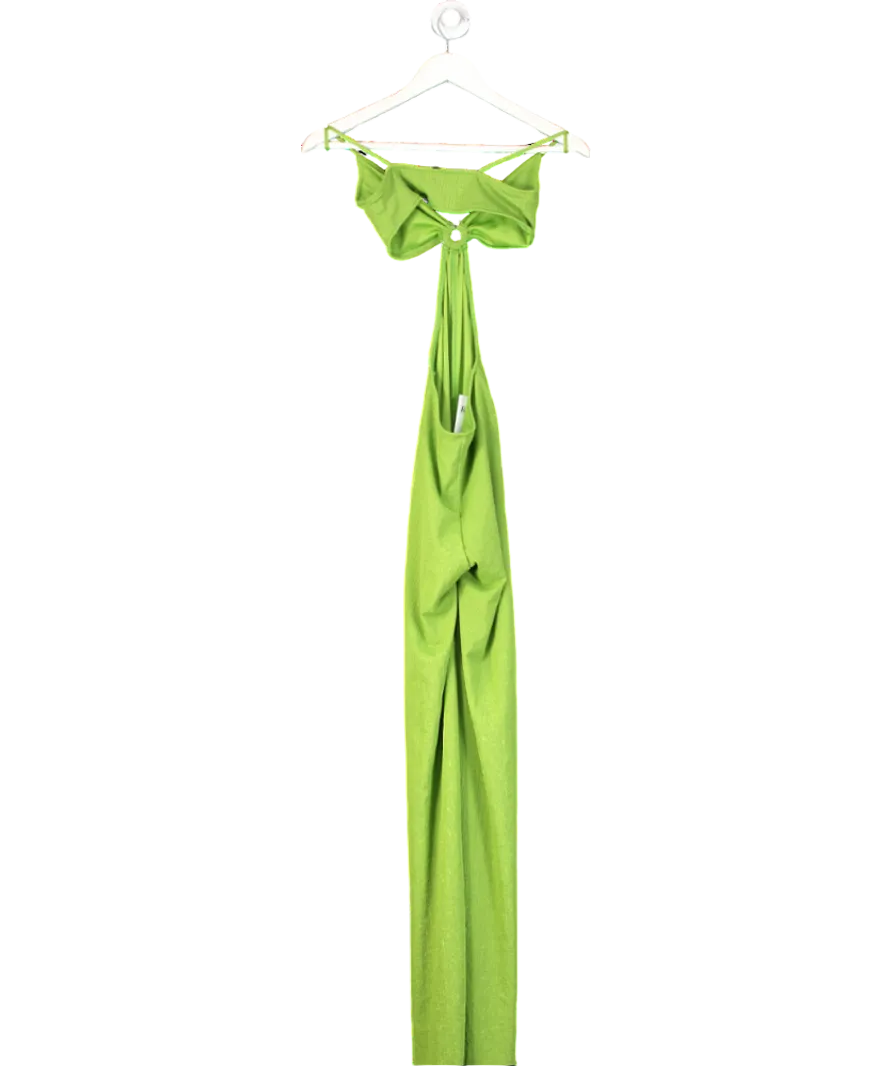 Bershka Green Cut Out Ring Detail Jumpsuit UK XS