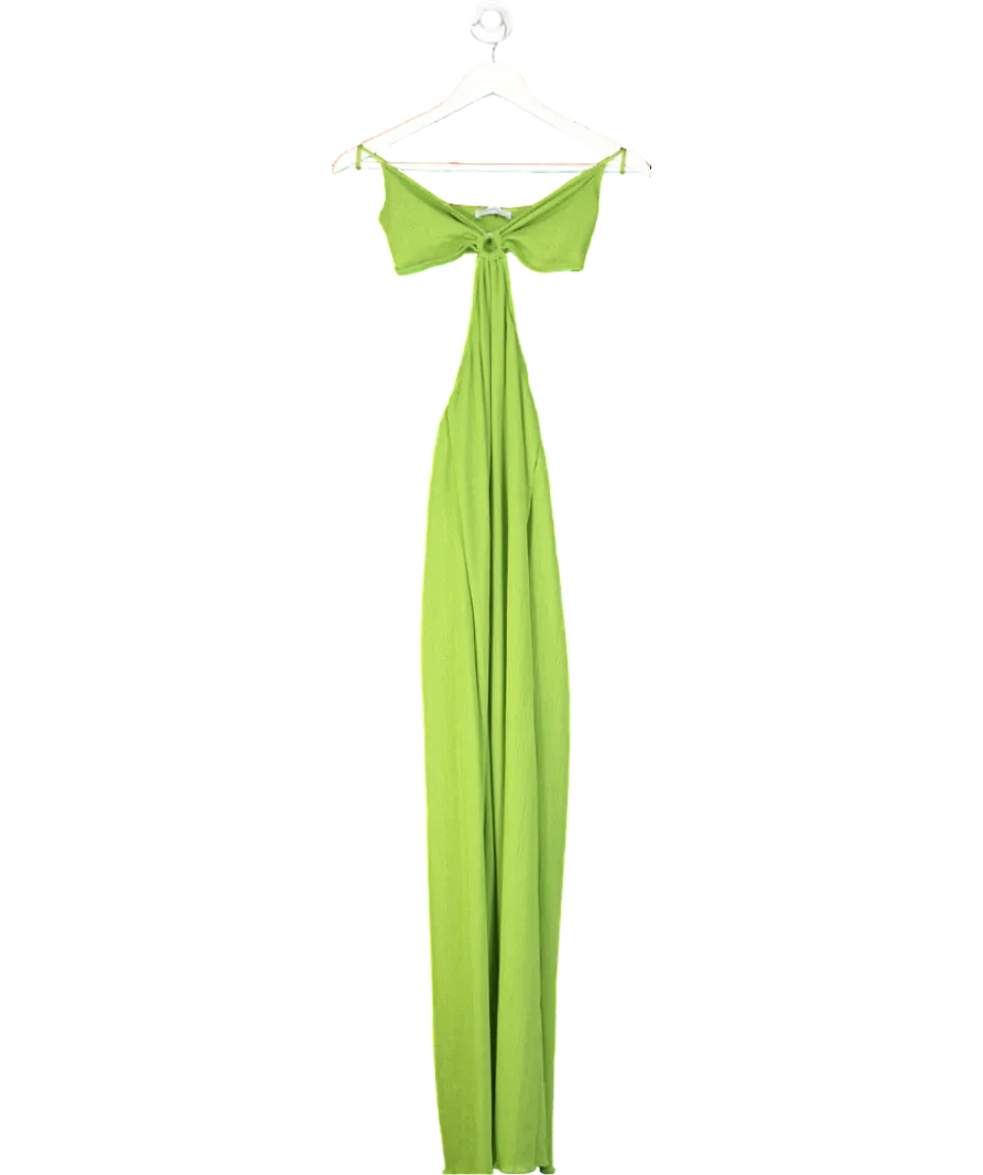 Bershka Green Cut Out Ring Detail Jumpsuit UK XS