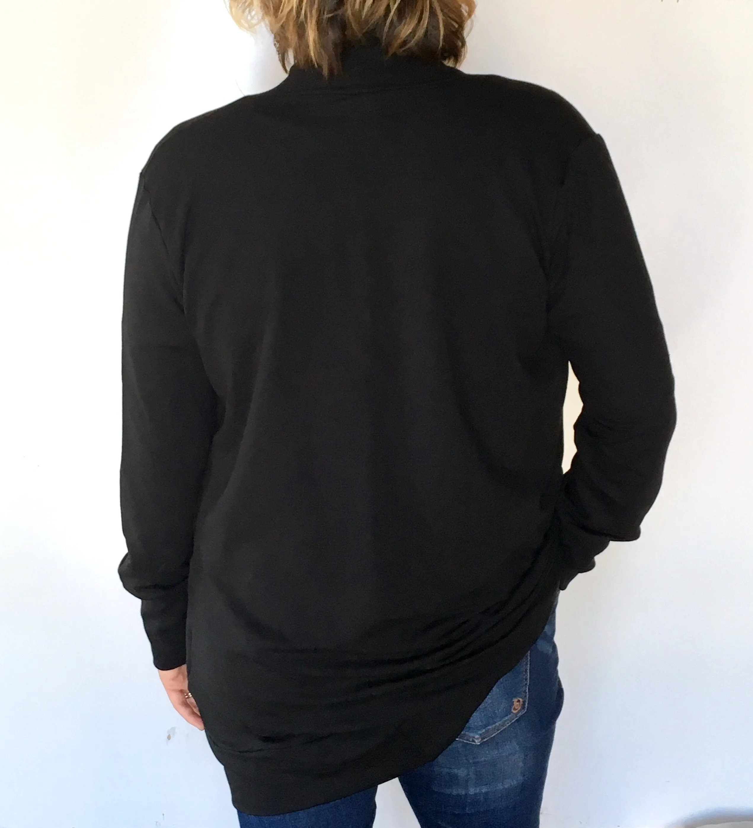 Black Bamboo Slouchy Cardigan