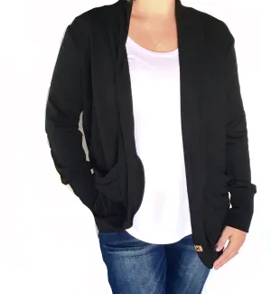 Black Bamboo Slouchy Cardigan