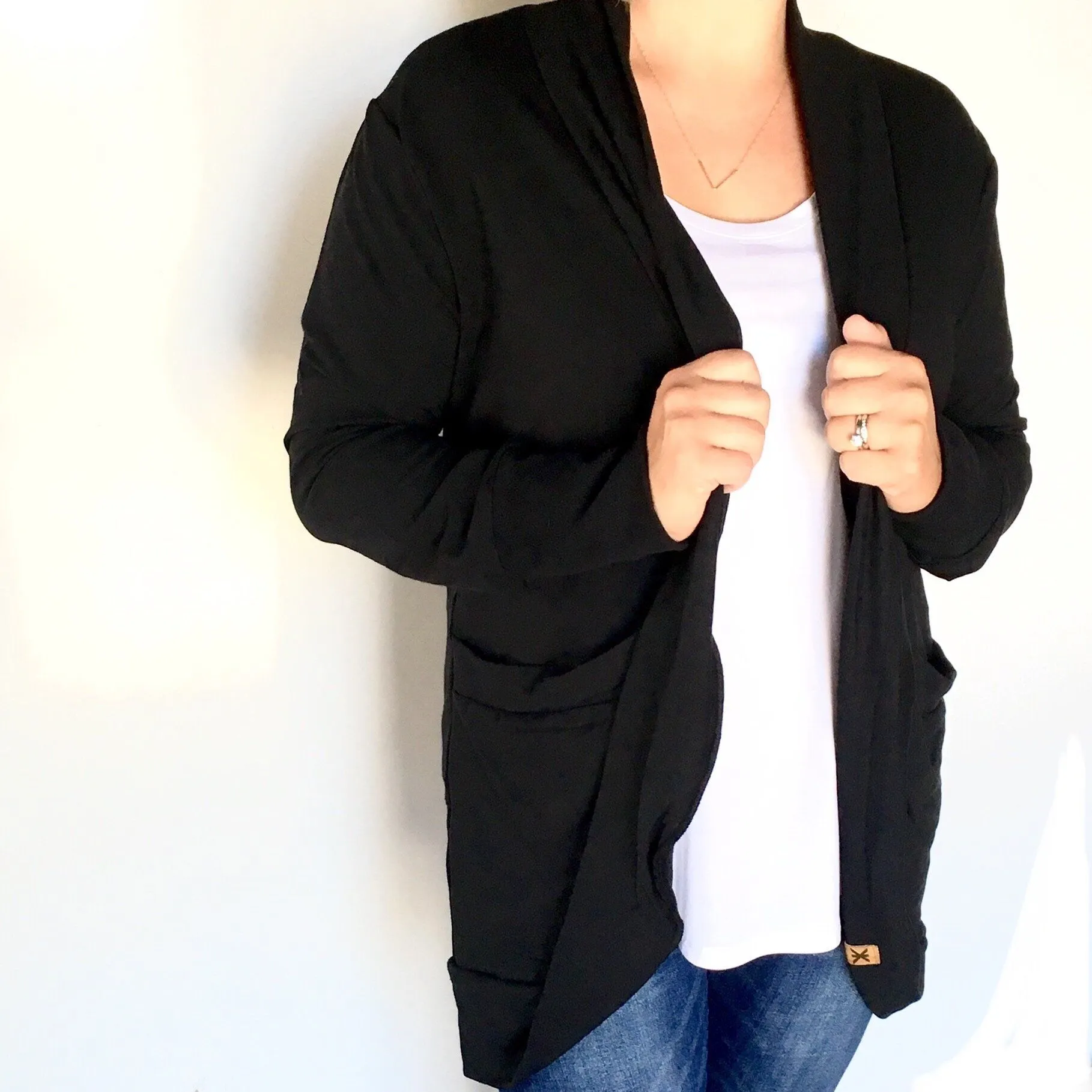 Black Bamboo Slouchy Cardigan