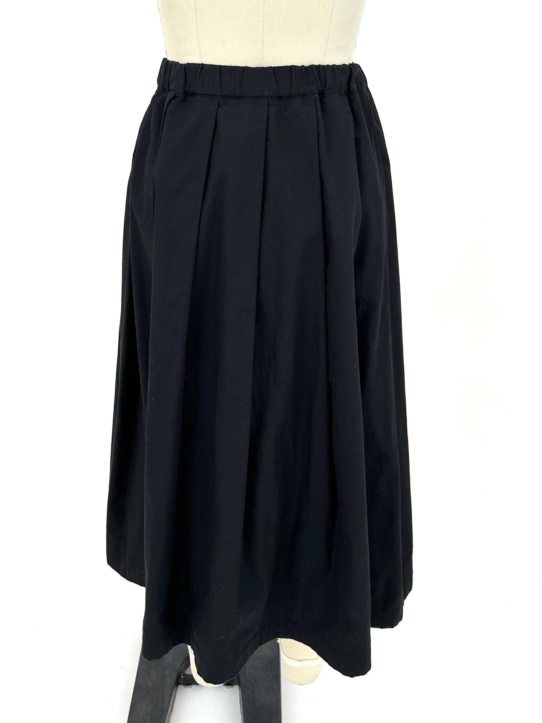 Black Comme Des Garçons Pleated Midi Skirt