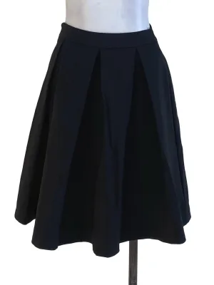 Black Plain Box Pleated Skirt