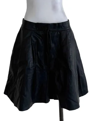 Black Plain Box Pleated Skirt